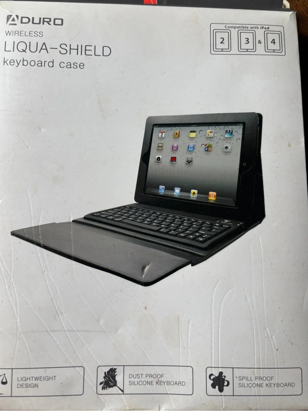 Aduro Liqua-Shield Wireless Keyboard Case for iPad - Black